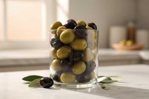 glass of olives